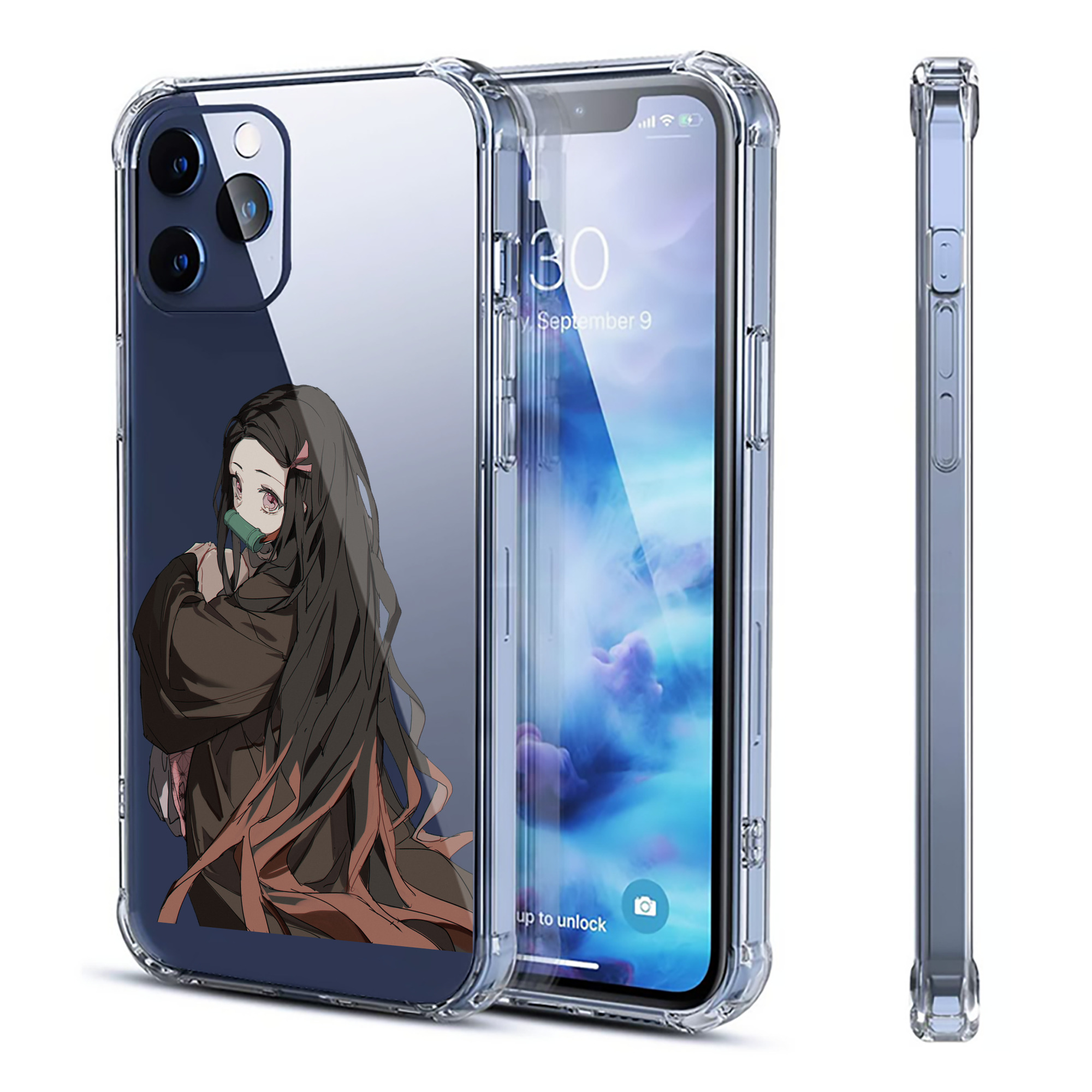 （画像用） 鬼滅の刃（きめつのやいば）竈門 禰󠄀豆子／かまど ねずこ Kamado Nezuko 【iPhone 12シリーズ対応】透明スマホケース（クリアソフトケース）